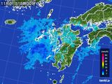 2015年11月01日の九州地方の雨雲レーダー