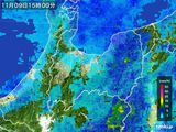 2015年11月09日の富山県の雨雲レーダー