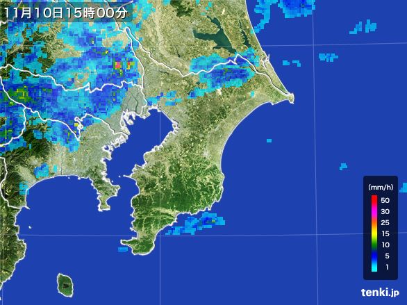 千葉県の雨雲レーダー(2015年11月10日)
