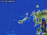 2015年11月12日の長崎県(五島列島)の雨雲レーダー