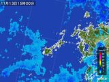 2015年11月13日の長崎県(五島列島)の雨雲レーダー