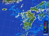 2015年11月18日の九州地方の雨雲レーダー