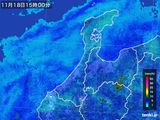 2015年11月18日の石川県の雨雲レーダー