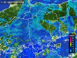 2015年11月18日の岡山県の雨雲レーダー