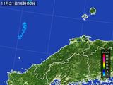 2015年11月21日の島根県の雨雲レーダー