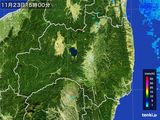 2015年11月23日の福島県の雨雲レーダー