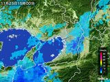 2015年11月25日の大阪府の雨雲レーダー