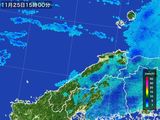 2015年11月25日の島根県の雨雲レーダー