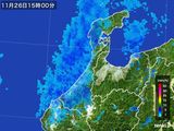 2015年11月26日の石川県の雨雲レーダー