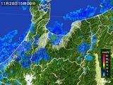 2015年11月28日の富山県の雨雲レーダー