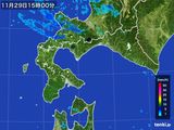 2015年11月29日の道南の雨雲レーダー