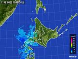 2015年11月30日の北海道地方の雨雲レーダー