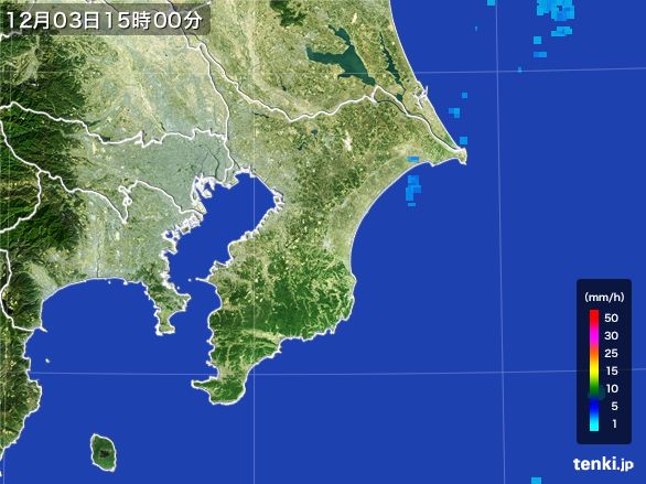 千葉県の雨雲レーダー(2015年12月03日)