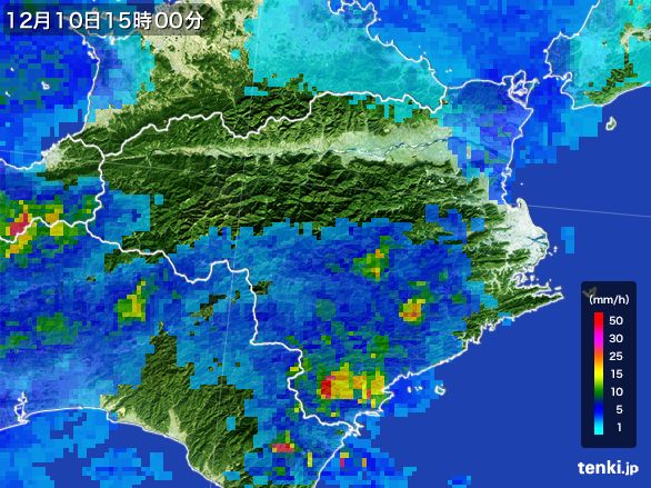 徳島県の雨雲の動き(2015年12月10日)