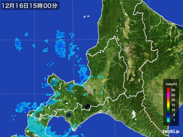 道央の雨雲レーダー(2015年12月16日)