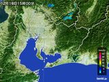 2015年12月16日の愛知県の雨雲レーダー