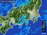 2015年12月21日の関東・甲信地方の雨雲レーダー