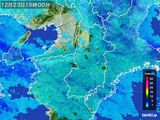 2015年12月23日の奈良県の雨雲レーダー