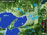 2015年12月25日の大阪府の雨雲レーダー