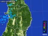 2015年12月31日の岩手県の雨雲レーダー