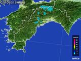 2016年01月03日の高知県の雨雲レーダー