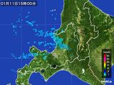 2016年01月11日の道央の雨雲レーダー