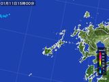 2016年01月11日の長崎県(五島列島)の雨雲レーダー