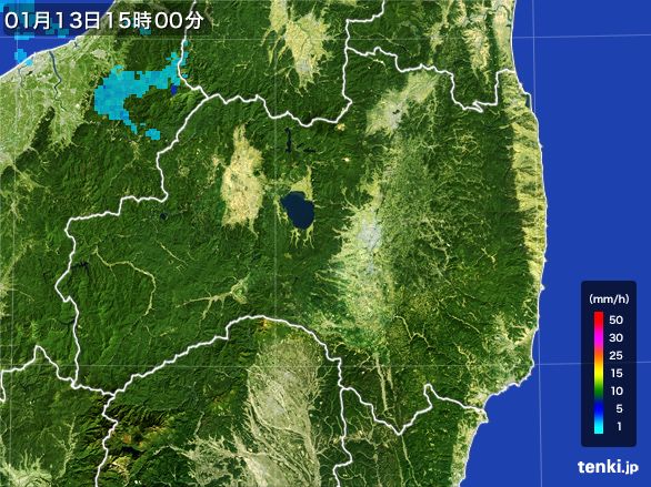 福島県の雨雲レーダー(2016年01月13日)