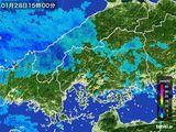 2016年01月28日の広島県の雨雲レーダー