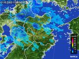 2016年01月28日の大分県の雨雲レーダー