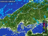 2016年02月02日の広島県の雨雲レーダー