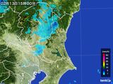 2016年02月13日の茨城県の雨雲レーダー