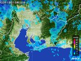 2016年02月13日の愛知県の雨雲レーダー