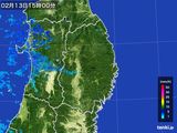 雨雲レーダー(2016年02月13日)