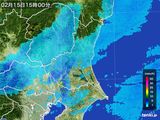 2016年02月15日の茨城県の雨雲レーダー