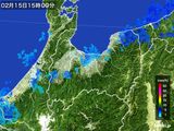 2016年02月15日の富山県の雨雲レーダー