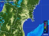 2016年02月15日の宮城県の雨雲レーダー