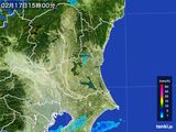 2016年02月17日の茨城県の雨雲レーダー