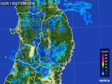 雨雲レーダー(2016年02月19日)