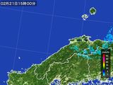 2016年02月21日の島根県の雨雲レーダー