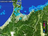 2016年02月24日の富山県の雨雲レーダー