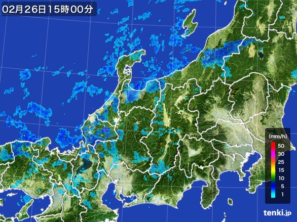 北陸地方の雨雲レーダー(2016年02月26日)