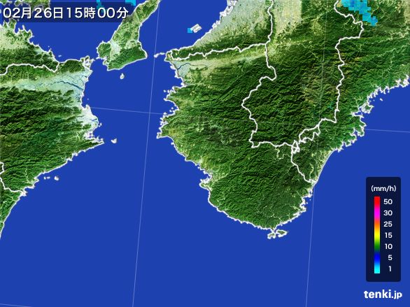 和歌山県の雨雲レーダー(2016年02月26日)