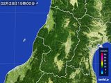 2016年02月28日の山形県の雨雲レーダー