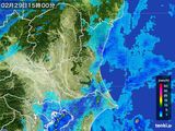 2016年02月29日の茨城県の雨雲レーダー