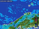 2016年02月29日の島根県の雨雲レーダー