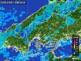 2016年02月29日の広島県の雨雲レーダー