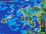 2016年02月29日の長崎県の雨雲レーダー