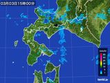 2016年03月03日の道南の雨雲レーダー