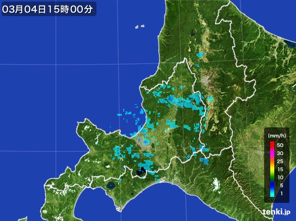 道央の雨雲レーダー(2016年03月04日)